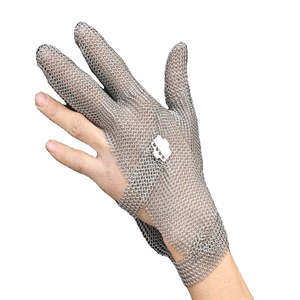 Three fingers stainless steel mesh gloves